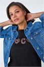 Black Metallic Foil Print Stretch T-Shirt, Image 1 of 5