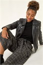 Charcoal Belted Check Culotte Trousers, Image 1 of 5
