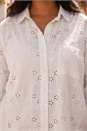 White Curve Broderie Collared Shirt, Image 4 of 4