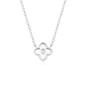 Silver White Enamel Four Leaf Clover Necklace With Gemstone in Sterling Silver, Image 1 of 3