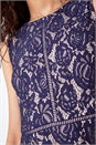 Navy  Fit And Flare Lace Midi Skater Dress, Image 5 of 5