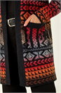 Black Jacquard Longline Knit Cardigan, Image 5 of 5
