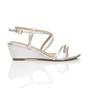Silver AJVANI Silver Mid Wedge Heel Crossed Straps Sandals, Image 2 of 6