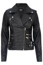 Black Leather Brando Biker Jacket-Loddon, Image 2 of 7