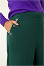 Teal Button Pocket Full Length Trousers, Image 5 of 6
