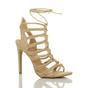 Natural AJVANI Natural High Heel Lace Up Strappy Sandals, Image 1 of 6
