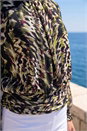 Green Petite Mesh Blouson Top, Image 4 of 4