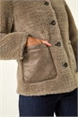 Beige Faux Fur Borg Front Pocket Jacket, Image 6 of 7