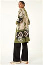 Olive Abstract Jacquard Knit Cardigan, Image 2 of 5