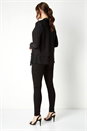Black Chiffon Hem Waterfall Cardigan, Image 2 of 4