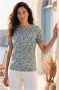 Khaki Classic Abstract Animal Top, Image 1 of 4