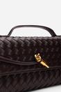 Dark Brown Petal Envelope Style Woven Clutch Bag, Image 7 of 8