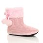 Pink AJVANI Pink Knitted Glitter Ankle Boot Slippers, Image 1 of 5