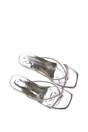 Silver XY LONDON Silver 'Megan' Toe Post Heeled Mules With Crystal Details, Image 5 of 6
