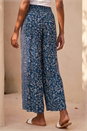 Navy  Floral Print Wide Leg Culottes, Image 3 of 4
