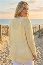 Cream  Curve Textured Knit V-Neck Tunic, Image 3 of 4