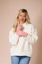 Pink SVNX Pink Touch Screen Cable Knit Gloves - Fleece Lined, Image 1 of 4
