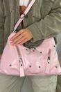 Pink Large Shoulder Bag With Zips And Studs, Image 3 of 4