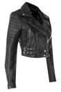 Black Cropped Brando Leather Biker Jacket, Image 4 of 7
