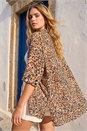 Tan Animal Print Relaxed Blouse, Image 2 of 4