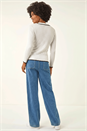 Ivory  Textured Colour Block Knit Jumper , Image 2 of 5