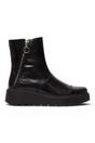 Black Womens Leather Platform Boots-TARP553FLY, Image 1 of 5