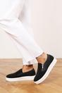 Black 'Galia' Zip Detail Trainer with Diamante Toe, Image 1 of 6