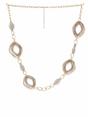 Beige Geometric Shell Link Statement Necklace, Image 2 of 3
