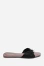 Black Arc Ruched Buckle Slide On Sandal, Image 2 of 6