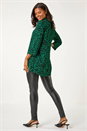 Green Swing Shape Animal Print Blouse, Image 3 of 5