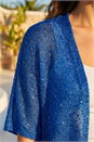 Midnight Blue Sequin Edge To Edge Cardigan, Image 4 of 4