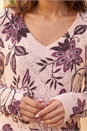 Light Pink V-Neck Floral Print Jumper, Image 4 of 4