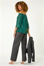 Emerald Sequin Detail Bardot Top, Image 3 of 5