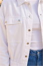 White Utility Collared Pocket Stretch Jacket, Image 4 of 4
