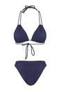 Navy WOVCOR Navy Triangle Bikini Set with Multi Strap Detail, Image 3 of 5