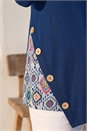 Navy  Asymmetric Hem Detachable Scarf Top, Image 5 of 5
