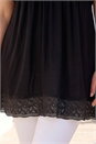 Black Curve Lace Trim Stretch Top, Image 4 of 4