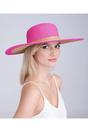 Kacie - Wide Brim Straw Hat - Hot Pink, Image 1 of 2