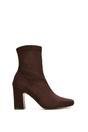 Brown XY LONDON Brown 'Alex' Stretch Zip Up Ankle Boots with Block Heel, Image 1 of 6