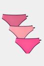 Pink British Boxers Pink Pack of Three "Fizz" Cotton High Leg Knickers, Image 1 of 5