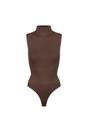 Brown Sleeveless Turtleneck Sculpting Bodysuit, Image 1 of 5