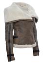 Tan Merino Sheepskin Aviator Leather Jacket, Image 3 of 5