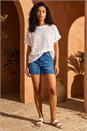 Ivory  Textured Boxy Tee, Image 2 of 4