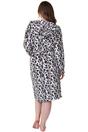 Multi Camille Lingerie Multi Supersoft Fleece Hooded Calf Length Bathrobe, Image 3 of 4