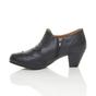 Navy Blue AJVANI Navy Blue Mid Heel Brogue Button Ankle Boots Shoe Boots, Image 3 of 6