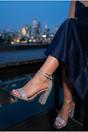 Silver Odette Glittery Block Heel Ankle Sandals, Image 4 of 5