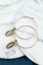 Gold Cowrie Hoop Earrings, Image 2 of 3