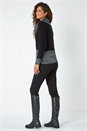 Black Contrast Cowl Neck Longline Jumper, Image 3 of 5