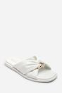 White Brooklyne Twist Open Toe Slide On Sandals, Image 3 of 6