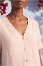 Light Pink Petite Button Up Blouse, Image 4 of 4